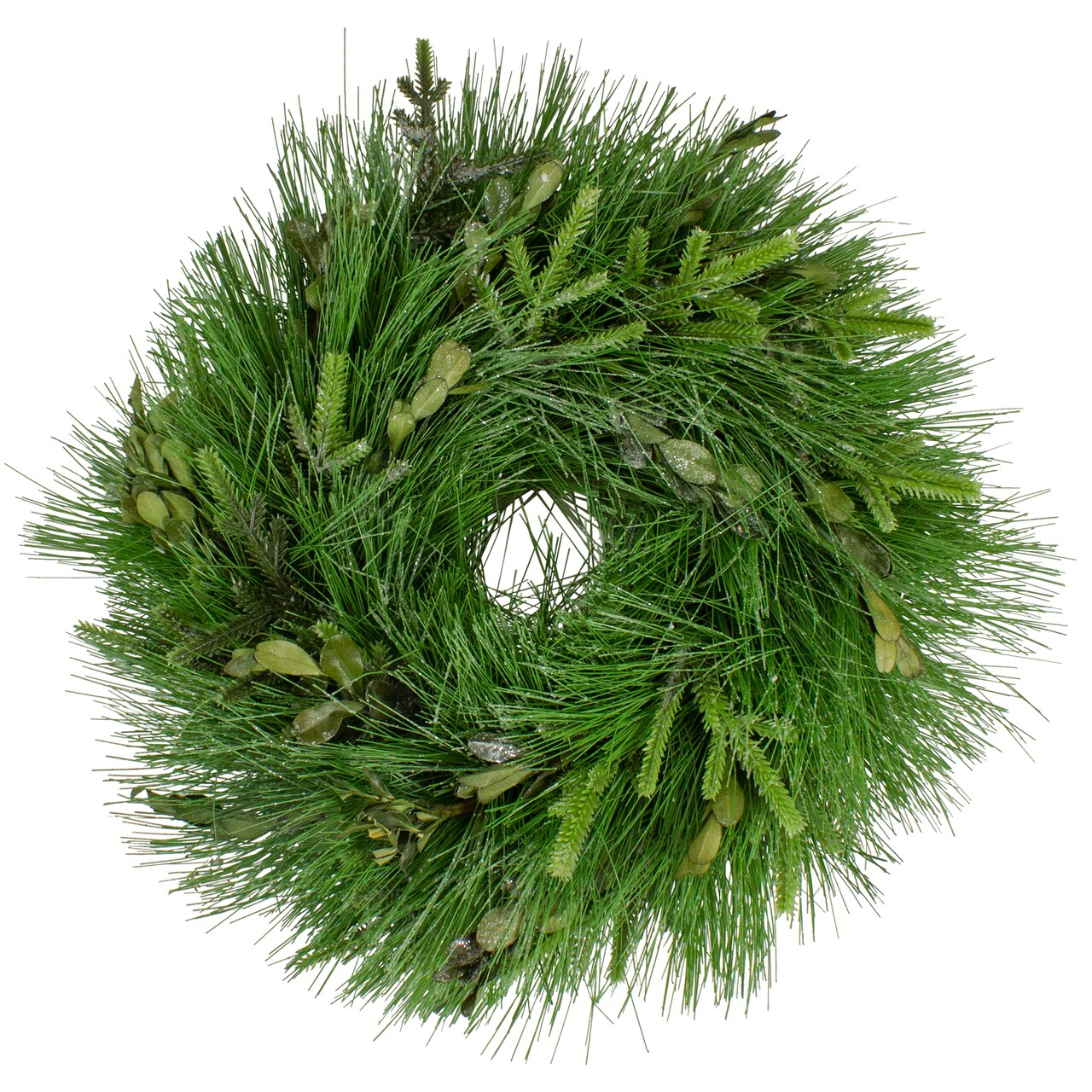 Northlight Real Touch™️ Pine Sprigs and Winter Foliage Artificial Christmas Wreath - 12" - Unlit